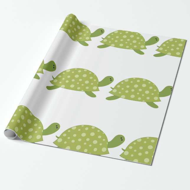 Green Turtle Wrapping Paper (Unrolled)