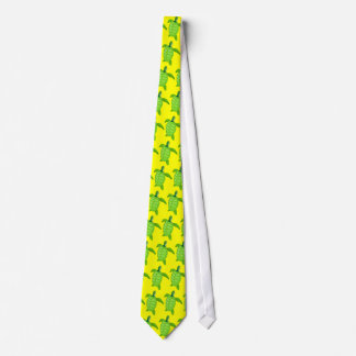 Green turtles-123 neck tie