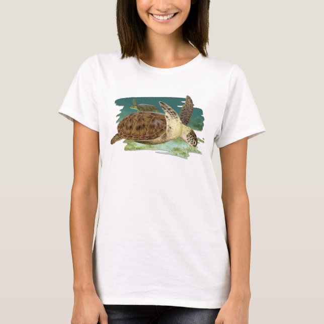 Green Turtles in Habitat T-shirt (Front)
