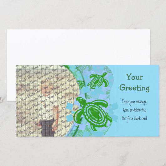 Green Turtles PhotoCard Template (Front/Back)