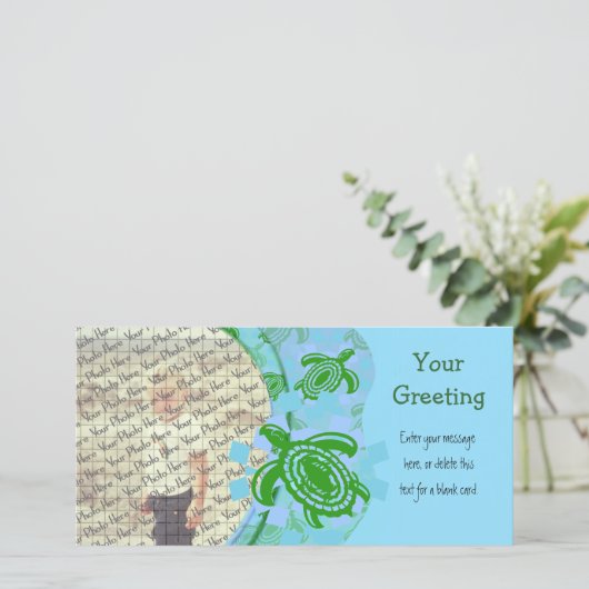 Green Turtles PhotoCard Template (Standing Front)