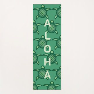 Green Turtles With Aloha Yoga Mat