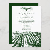 Green Tuscan Winery Vineyard Wedding Invitations (Front/Back)