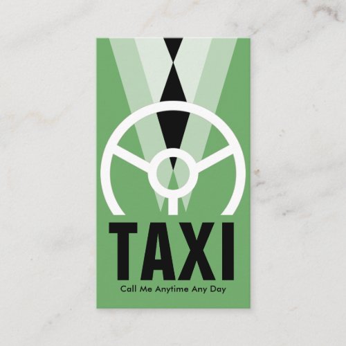 Green Tuxedo Chauffeur Taxi Business Card