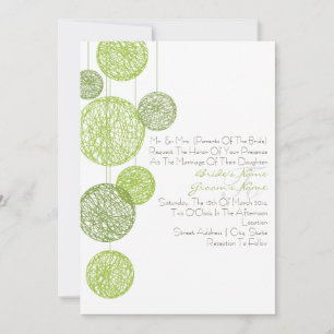 Green Twine Globes Wedding Invitation