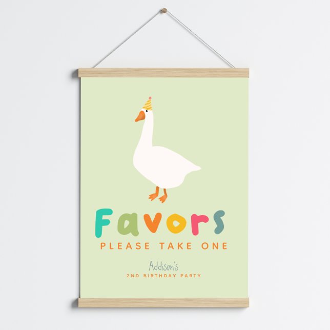 Green Two Silly Goose 2nd Birthday Favor Sign (Creator Uploaded)