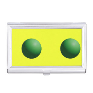 Green Two Spheres on Yellow Business Card Case