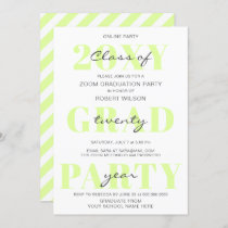 Green Typography Modern Online Graduation Party Invitation