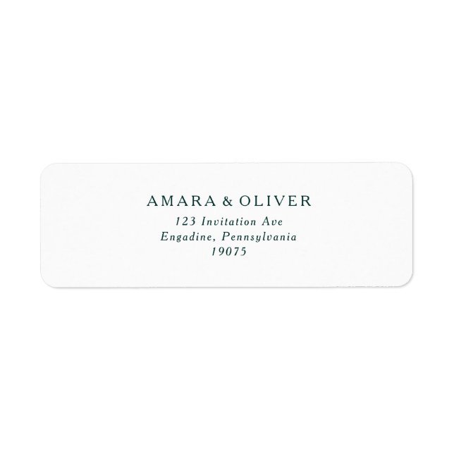 Green Typography Return Address Label (Front)