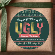 Green Ugly Sweater Christmas Nordic Knit Custom
