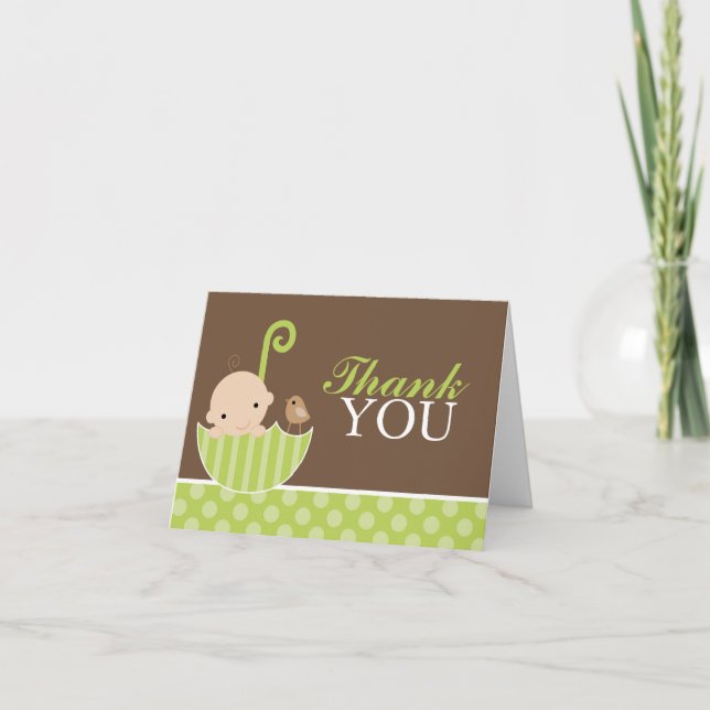 Green Umbrella Thank You Card (Front)