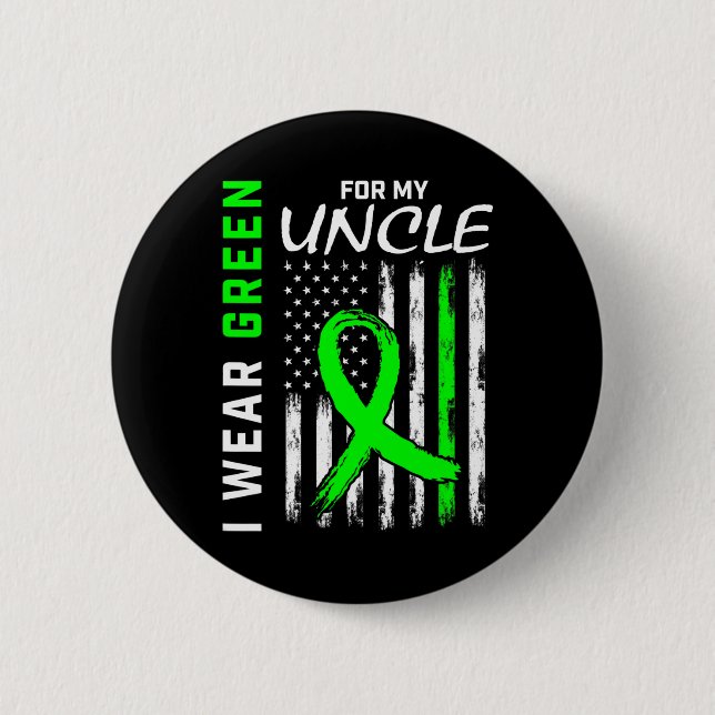 Green Uncle Kidney Disease Cerebral Palsy Awarenes Button (Front)