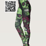 Green Undead Zombie Leggings<br><div class="desc">Style and comfort make these the perfect pair of leggings. Green Undead Zombie Leggings are made with care; each pair is printed before being sewn,  allowing for fun designs on every square inch. These leggings won't lose their shape so get comfy and look cool with your own unique pair.</div>