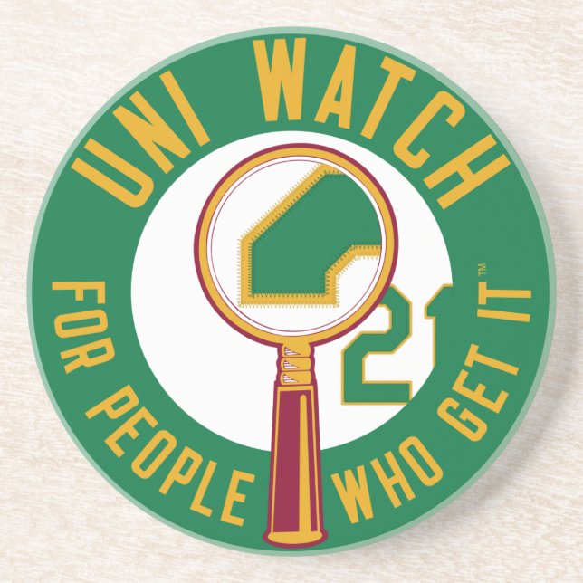 Green Uni Watch Coaster (Front)