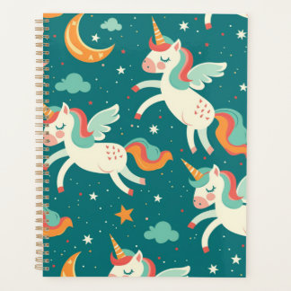 Green Unicorn for Kids Planner