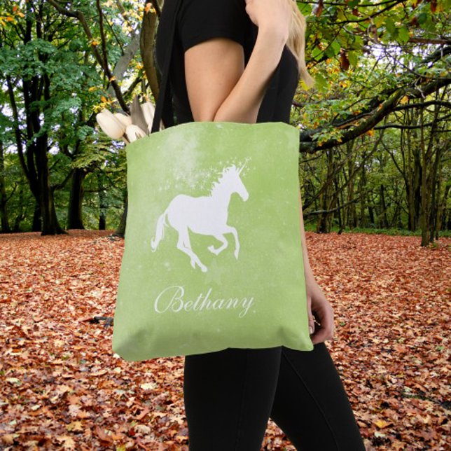 Green Unicorn Personalized Tote Bag (Green Unicorn Personalized Tote Bag)