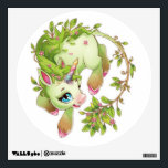 Green unicorn wall decal<br><div class="desc">Of a pretty green unicorn with pink flowers.</div>