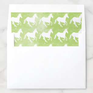 Green Unicorn Wedding Envelope Liner