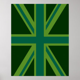 Green Union Jack Flag Decor