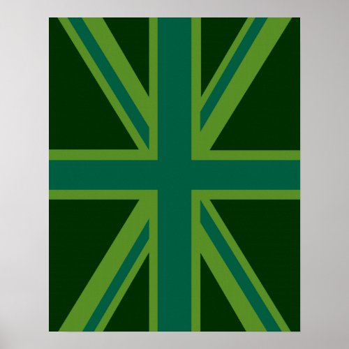 Green Union Jack Flag Decor