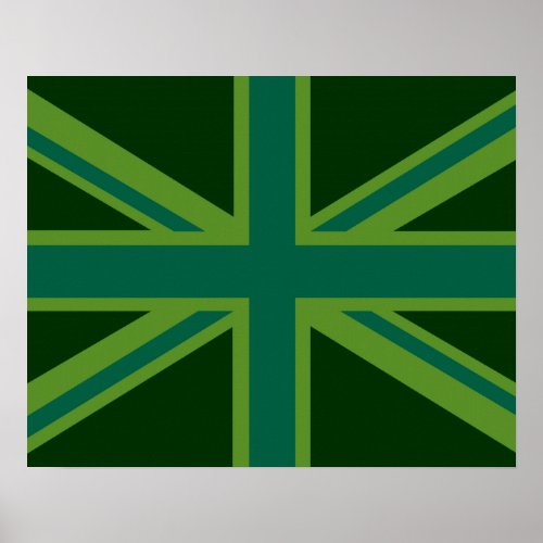 Green Union Jack Flag Decor