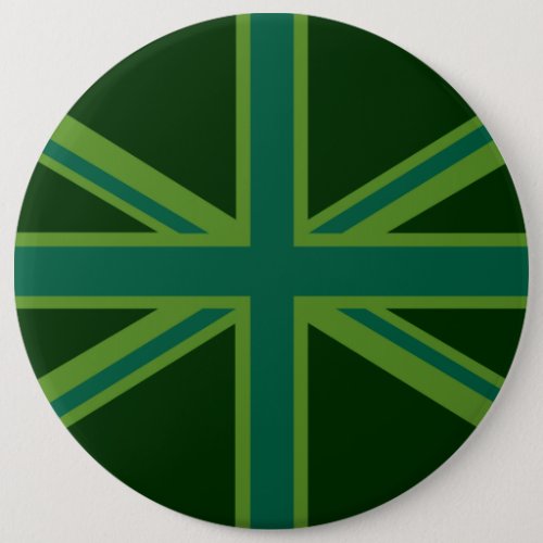 Green Union Jack Flag Decor Button