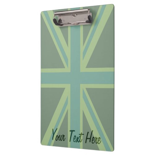 Green Union Jack Flag Decor Clipboard