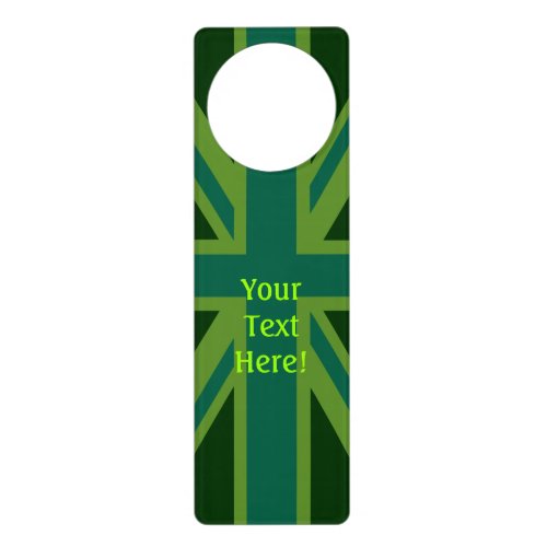 Green Union Jack Flag Decor Door Hanger