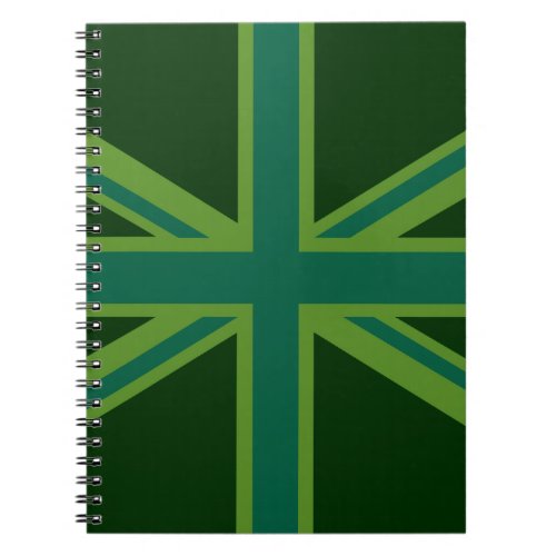 Green Union Jack Flag Decor Notebook