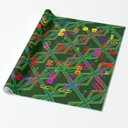 Green Union Jack Flag Decor Wrapping Paper