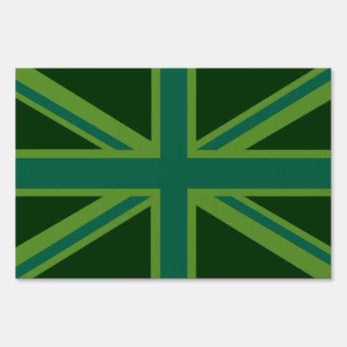 Green Union Jack Flag Decor Yard Sign