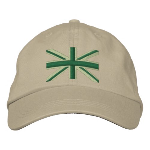 Green Union Jack Flag England Swag Embroidery Embroidered Baseball Hat