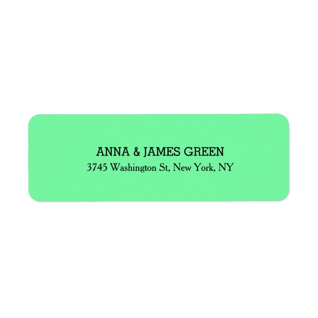 Green Unique Creative Clean Stylish Family Name Label (Front)