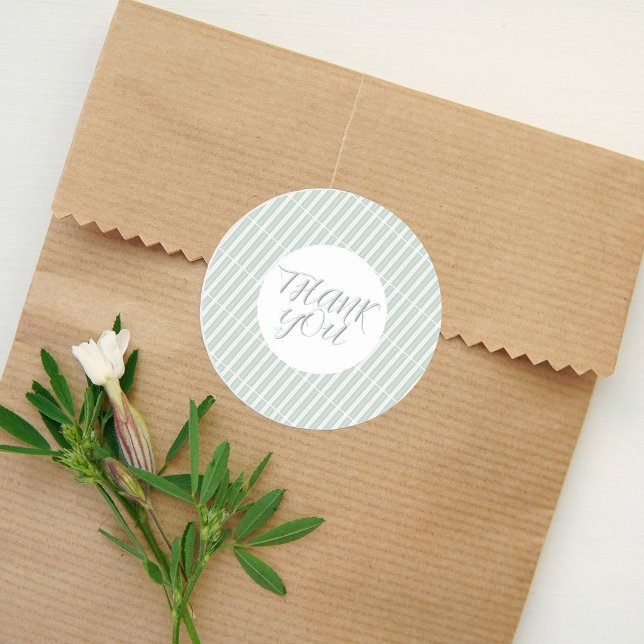 Green Unique Stripes Classic Round Sticker (Creator Uploaded)