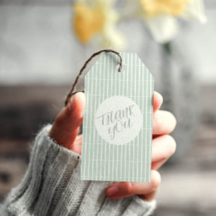 Green Unique Stripes Gift Tags