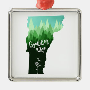 Green Up Vermont Metal Ornament