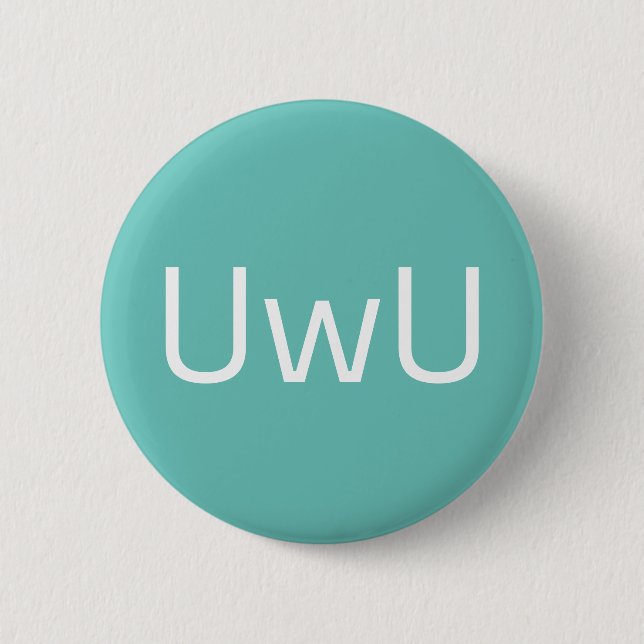 Green UwU Face Button (Front)
