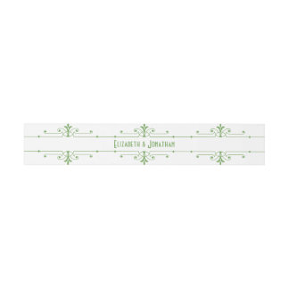 Green v2 Fancy Ornamental Belly Bands Invitation Belly Band