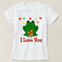 Green Valentine's Day Frog T-Shirt