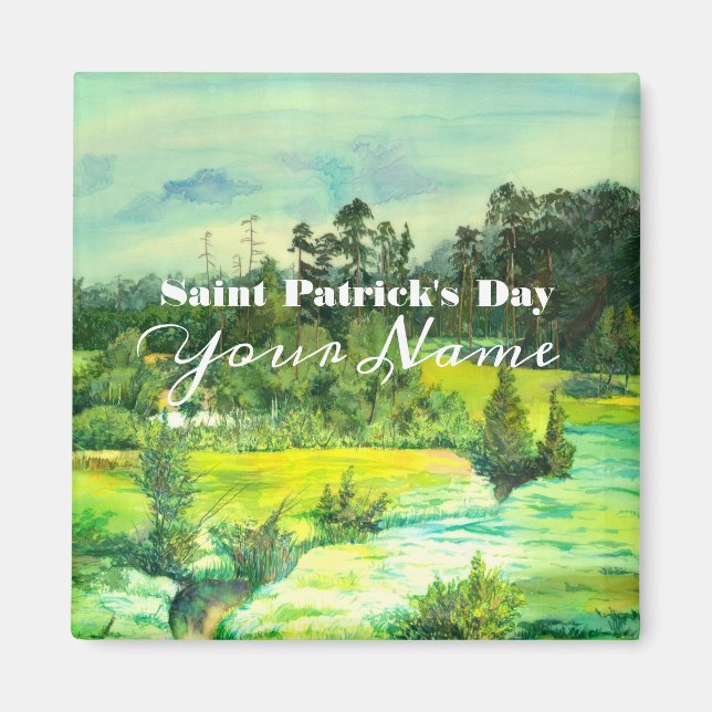 green valley painting Watercolor  Magnet (Front)