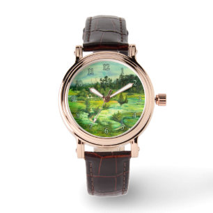 green valley painting Watercolor Watch