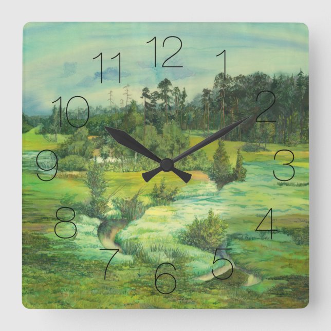green valley square wall clock (Front)