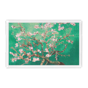 Green Van Gogh Almond Blossoms Acrylic Tray