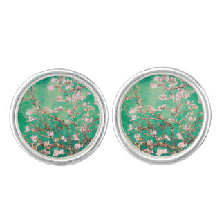 Green Van Gogh Almond Blossoms Cufflinks