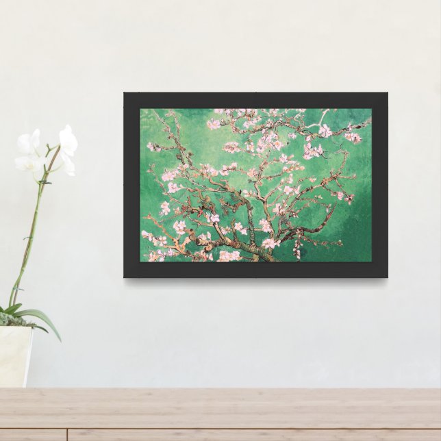 Green Van Gogh Almond Blossoms Framed Art (Entryway)