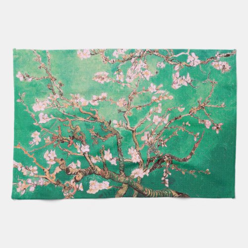 Green Van Gogh Almond Blossoms Kitchen Towel