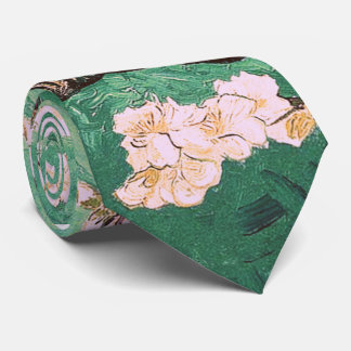 Green Van Gogh Almond Blossoms Neck Tie