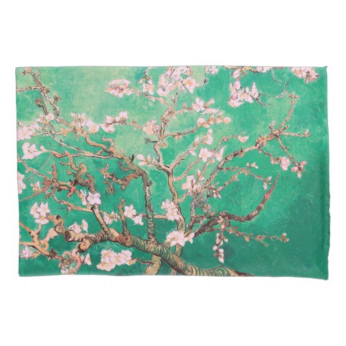 Green Van Gogh Almond Blossoms Pillow Case