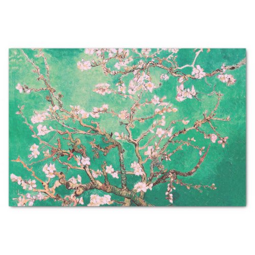 Green Van Gogh Almond Blossoms Tissue Paper