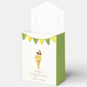 Green Vanilla The Scoop Ice Cream Baby Shower Favor Boxes